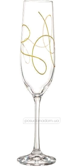 Набір бокалів для шампанського Bohemia 40729/190/QH013 Viola (String) 190 мл