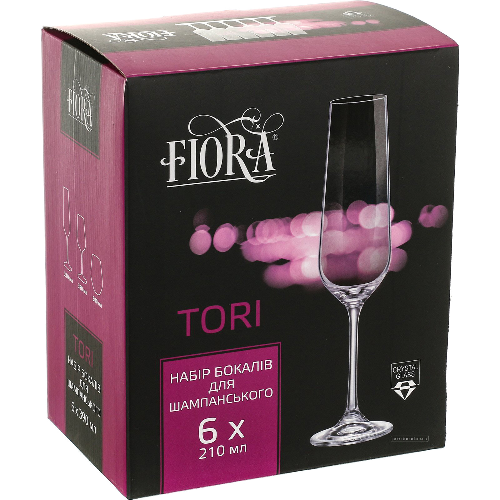 Набір келихів для шампанського Fiora 52234045 Tori 210 мл