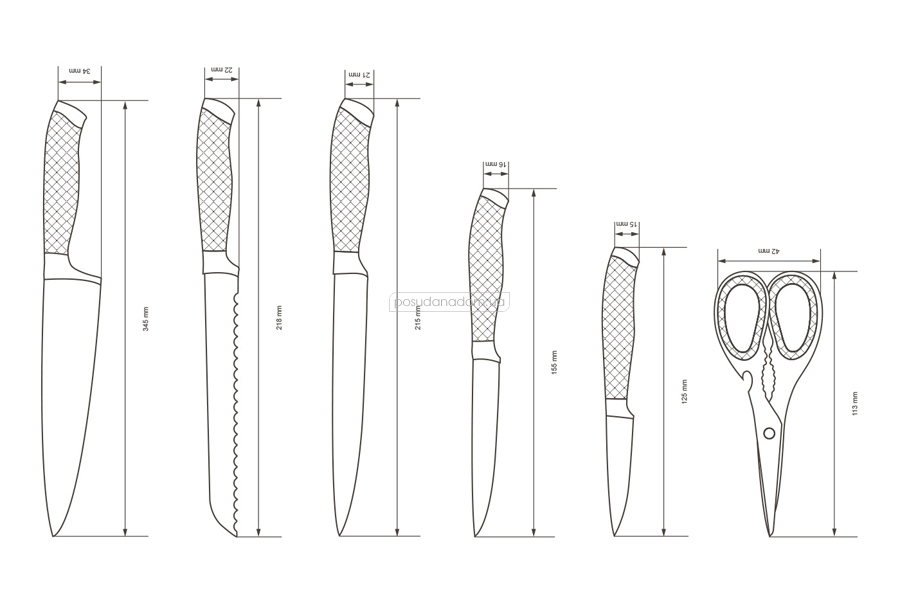 Набор ножей Vinzer 89107 (69107) CANVAS в ассортименте