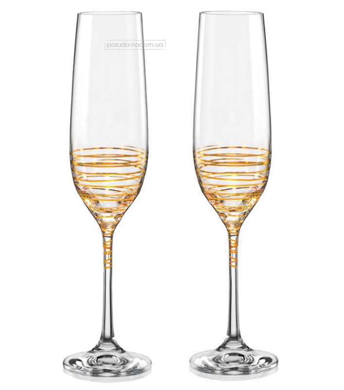 Набір бокалів для шампанського Bohemia 40783/M8441/230 Grandioso 230 мл