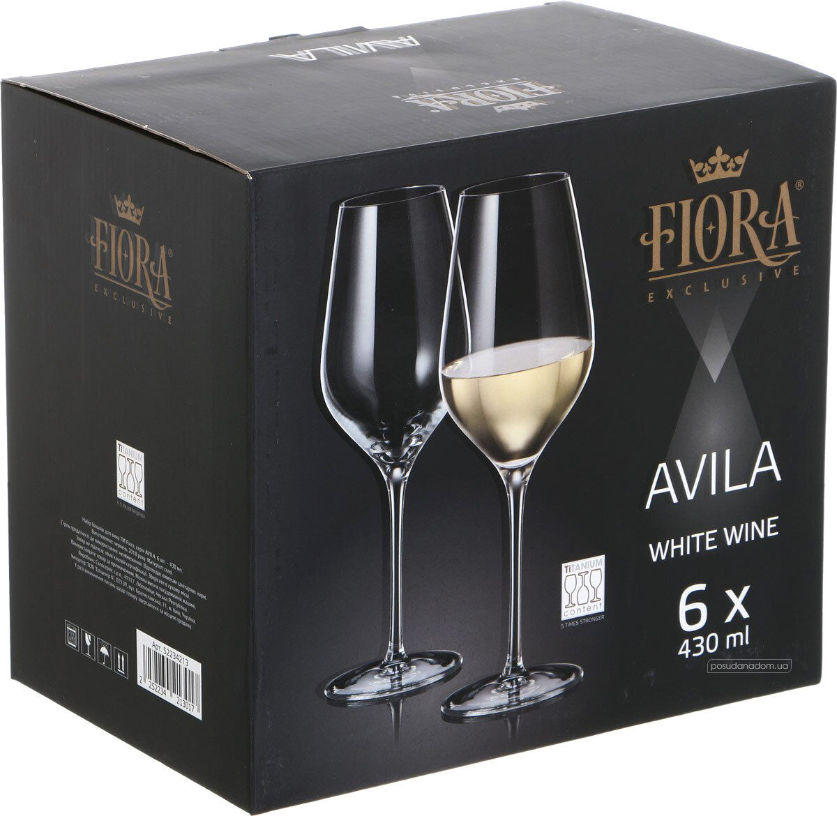 Набір келихів для білого вина Fiora 52234213 Avila 430 мл