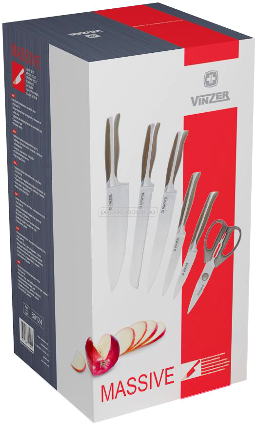 Набор ножей Vinzer 69124 MASSIVE в ассортименте