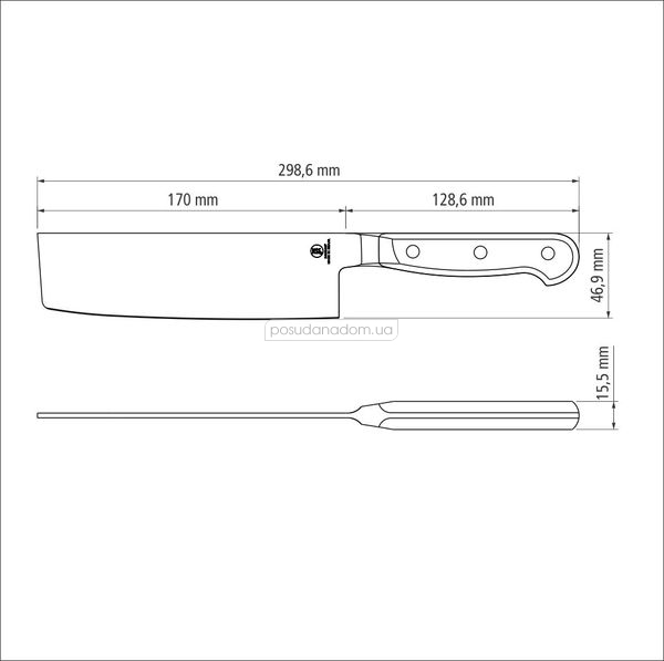 Нож для суши Tramontina 24028/007 SUSHI GOLD Nakiri 17.8 см, цвет