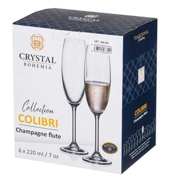 Набір бокалів для шампанського Bohemia 4S032/00000/220 Gastro Colibri 220 мл, цвет