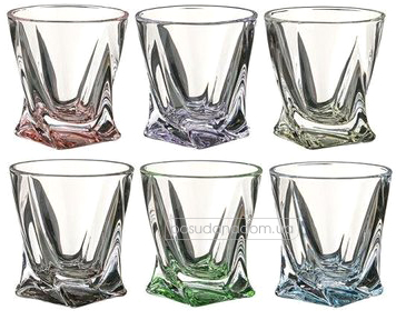 Набір склянок кольорових віскі Bohemia 99999-72T76-340 Quadro 340 мл