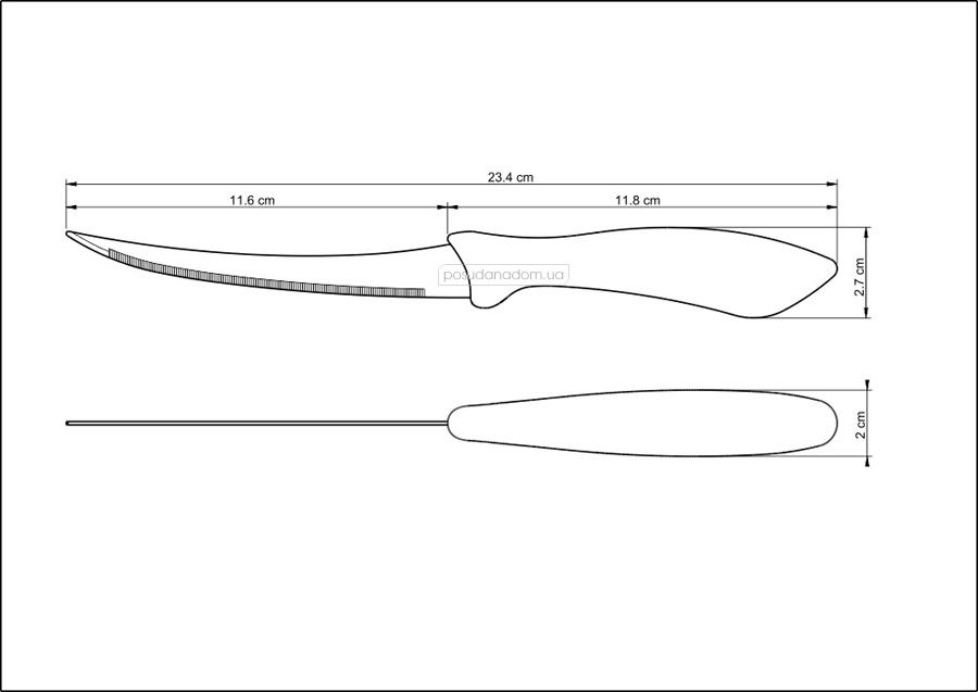 Нож для помидоров Tramontina 23657/105 AFFILATA 12.7 см, недорого