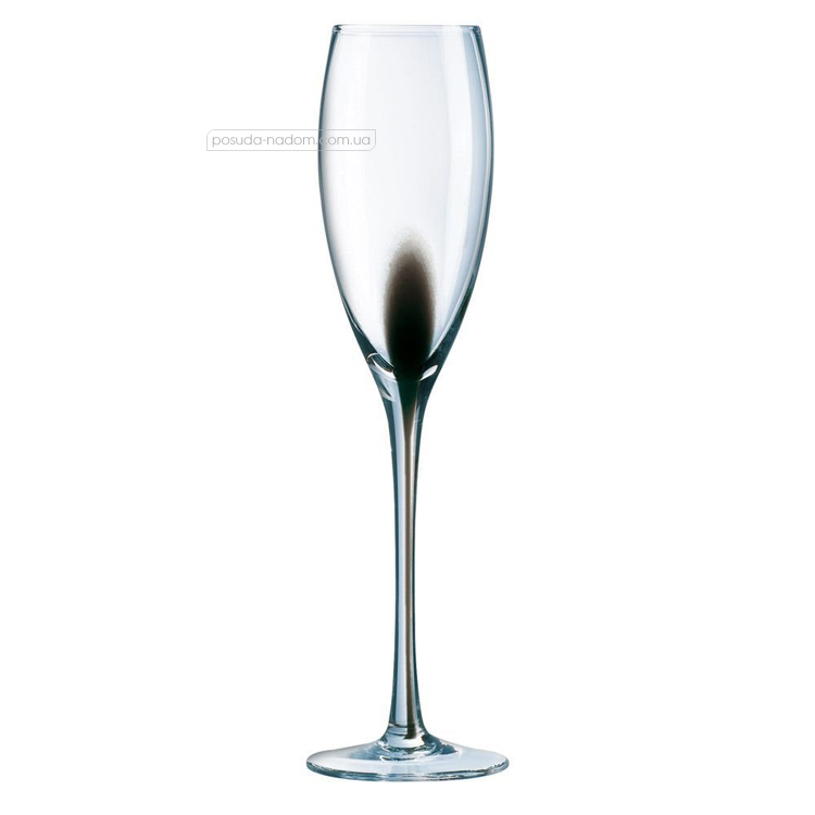 Набір келихів для шампанського e2203 Drip Black 220 мл