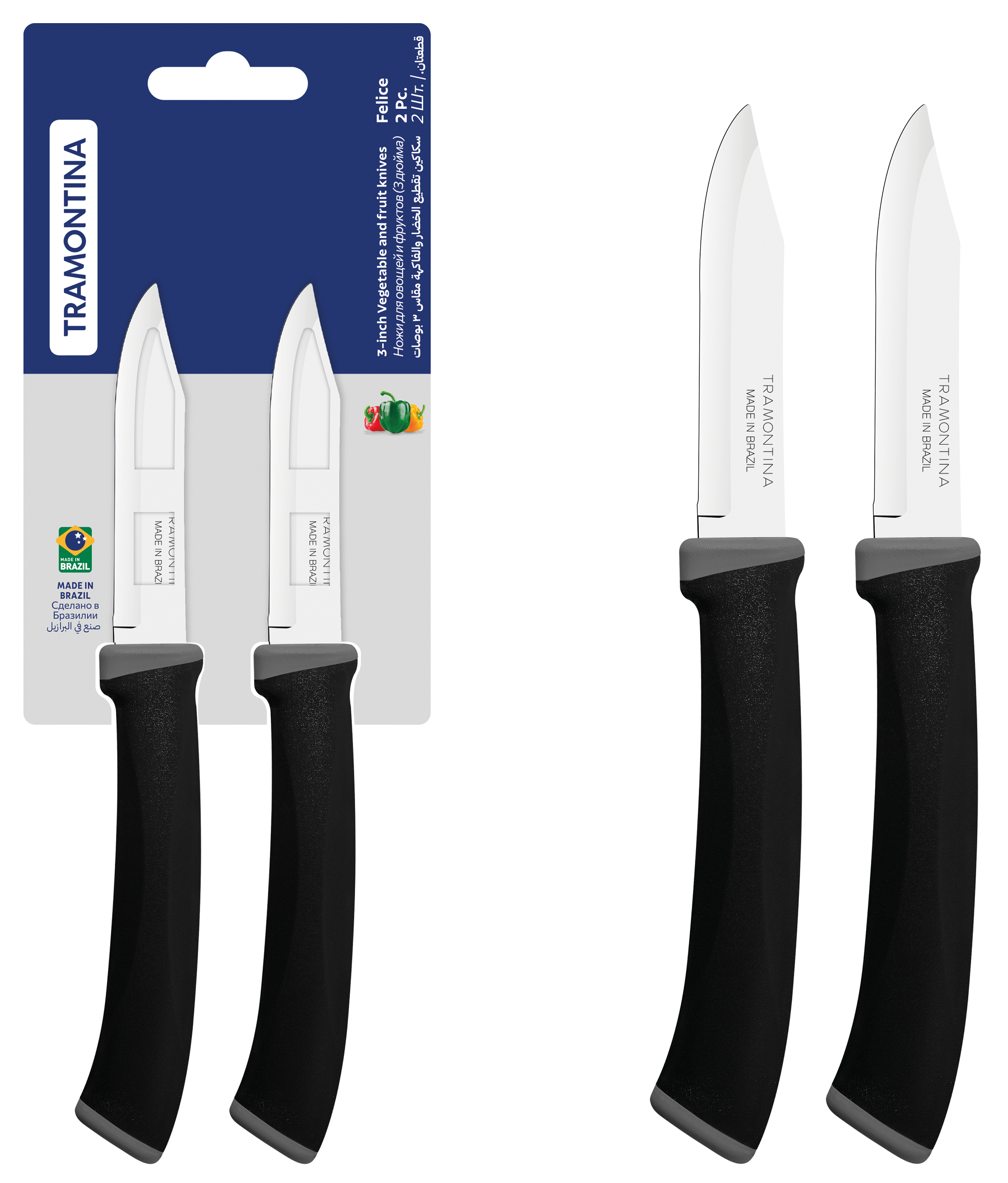 Набор ножей для чистки TRAMONTINA 23490/203 FELICE 7.6 см, каталог