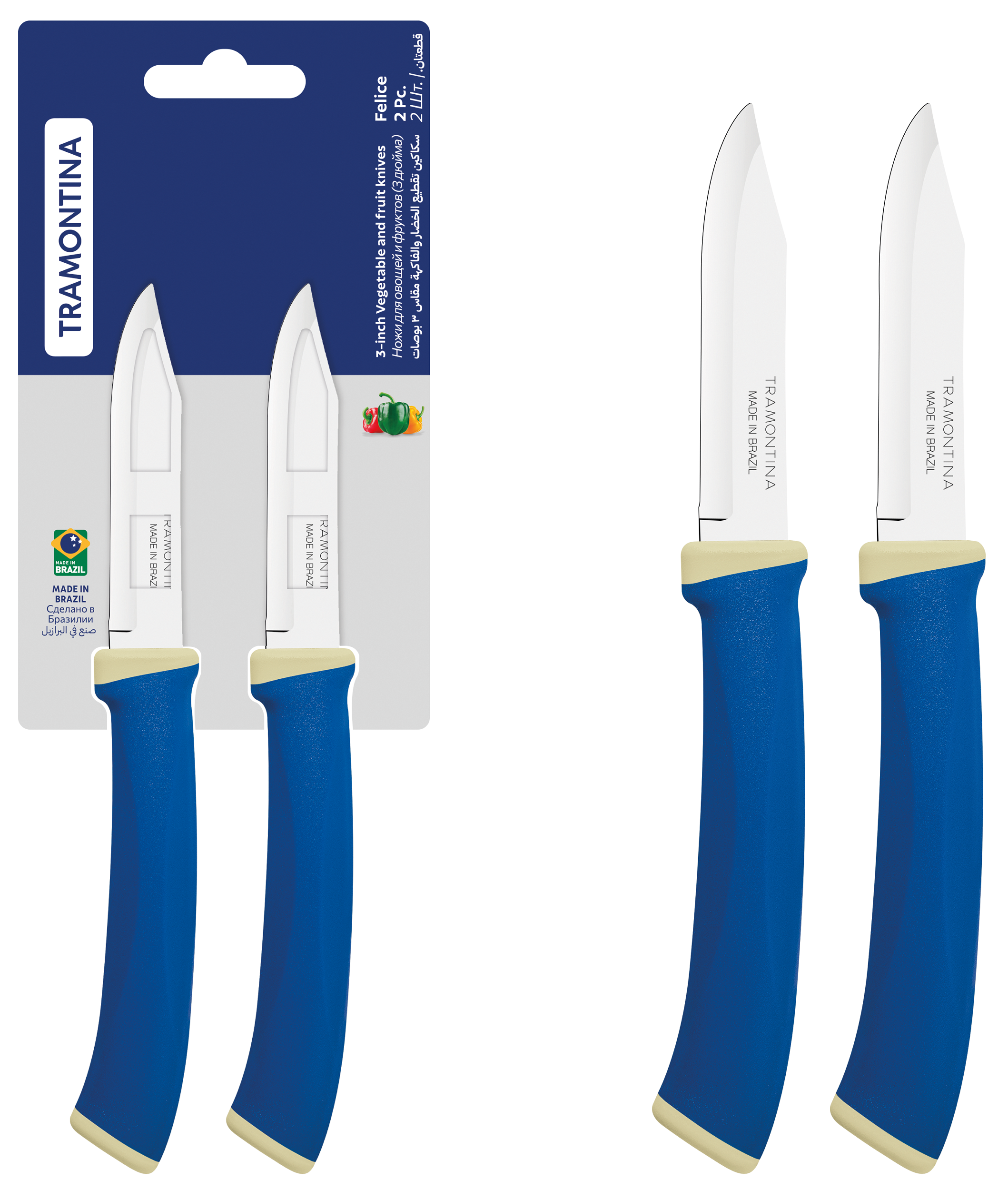 Набор ножей для чистки TRAMONTINA 23490/213 FELICE 7.6 см, каталог