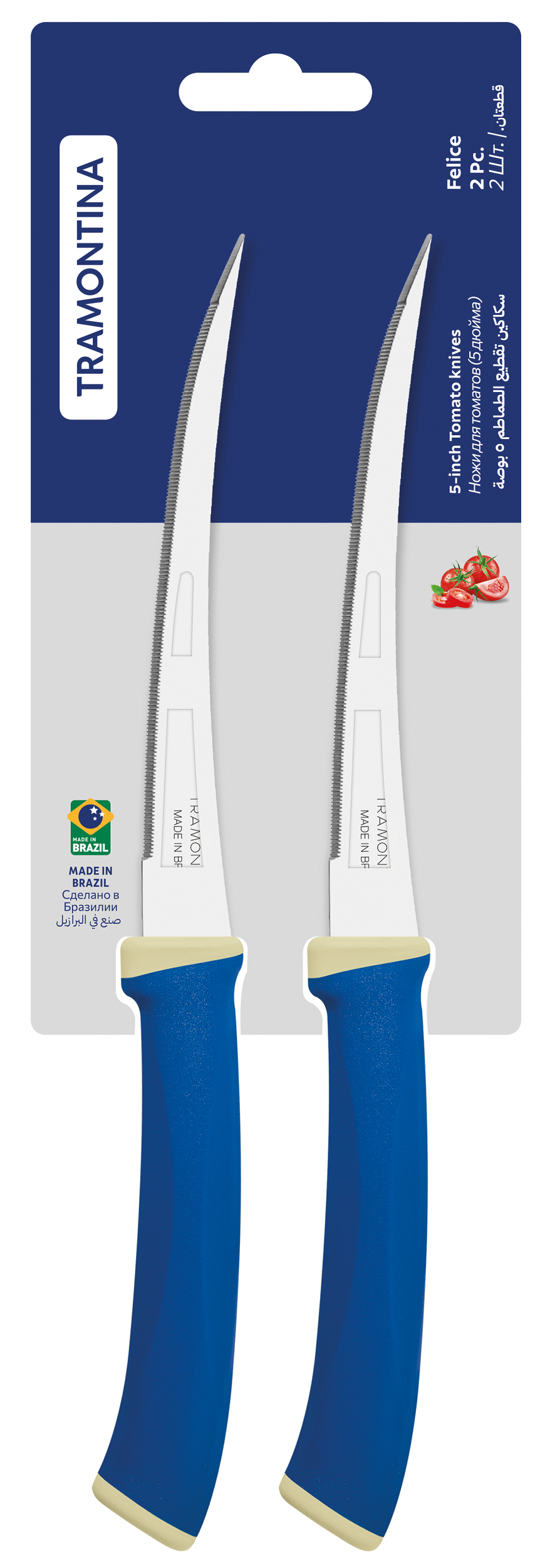 Набор ножей для помидоров и овощей TRAMONTINA 23495/215 FELICE 12.7 см