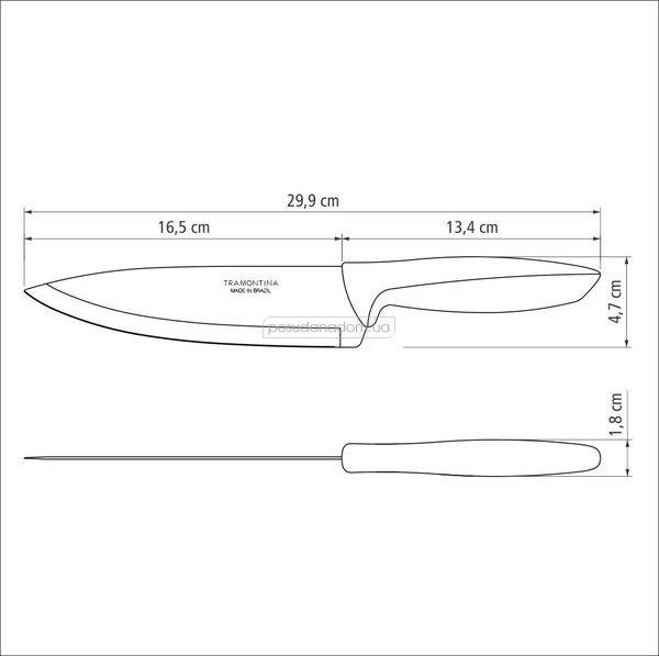 Шеф Нож Tramontina 23426/107 PLENUS Chef 17.5 см, цвет