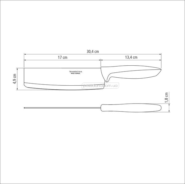 Нож поварской Tramontina 23444/167 PLENUS 17.5 см, недорого