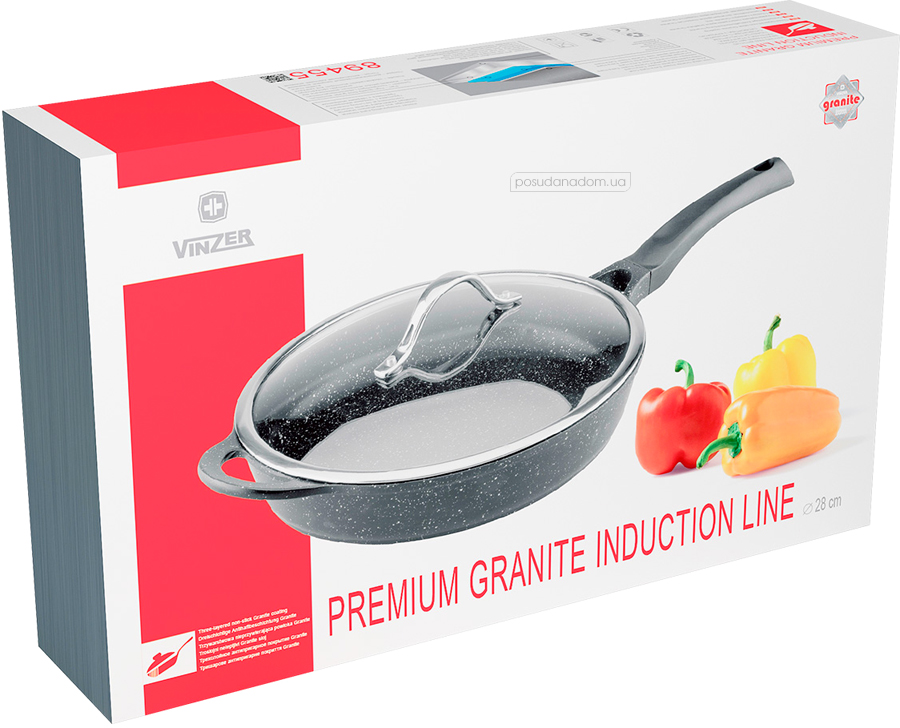 ≡ Сковорода Vinzer 89455 Premium Granite line 28 см 🍽️ купить в Киеве ...