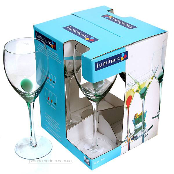 Набор бокалов для вина Luminarc C9511 DRIP chlorophyl 270 мл