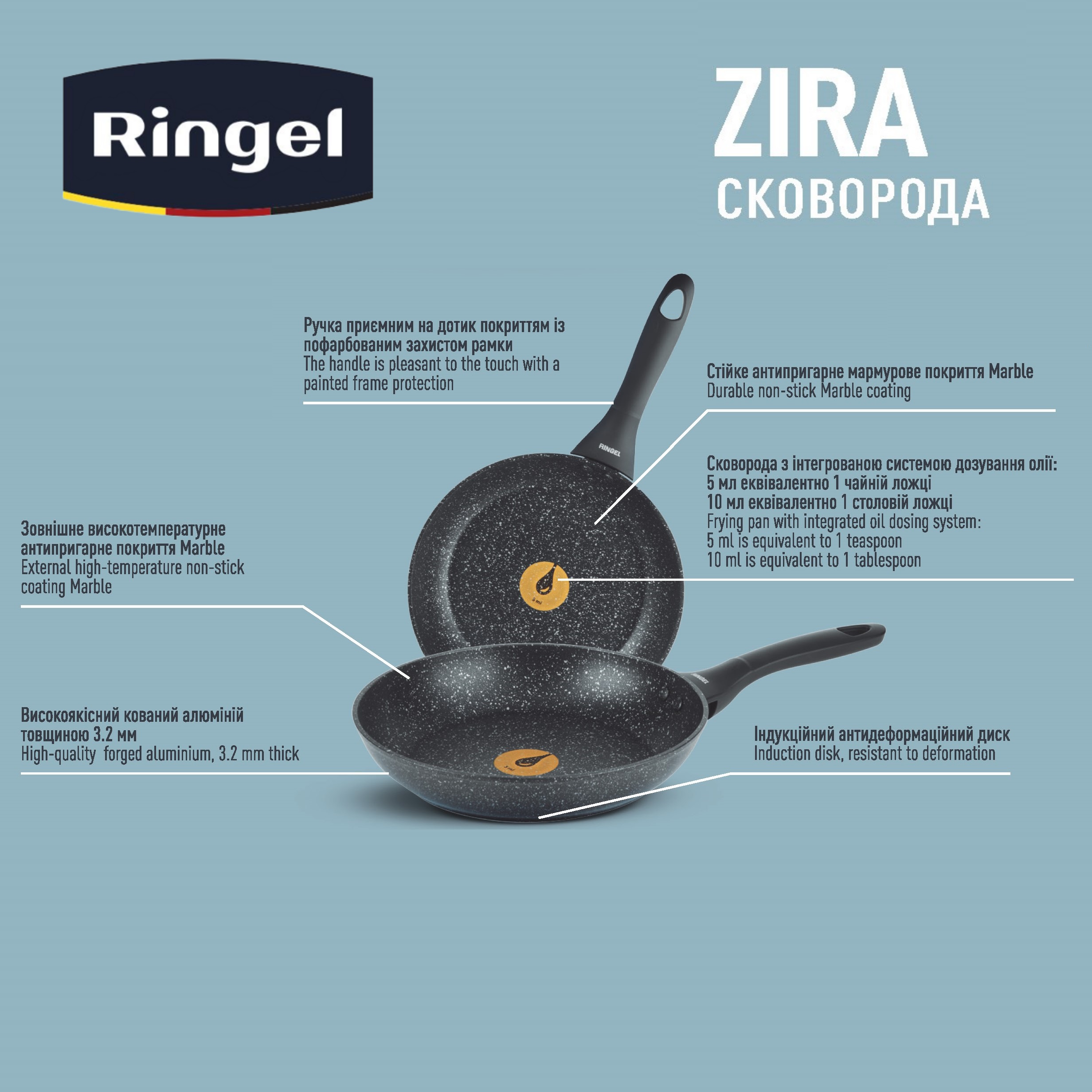 Сковорода RINGEL RG-11006-24 Zira 24 см, цена