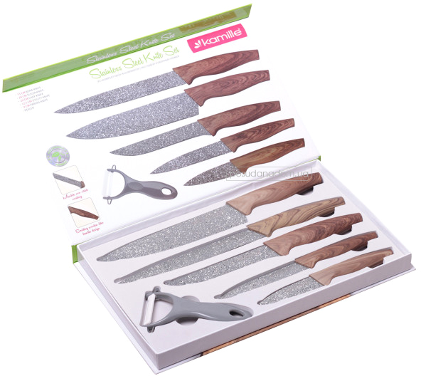 Набір кухонних ножів Kamille KM-5043-B
