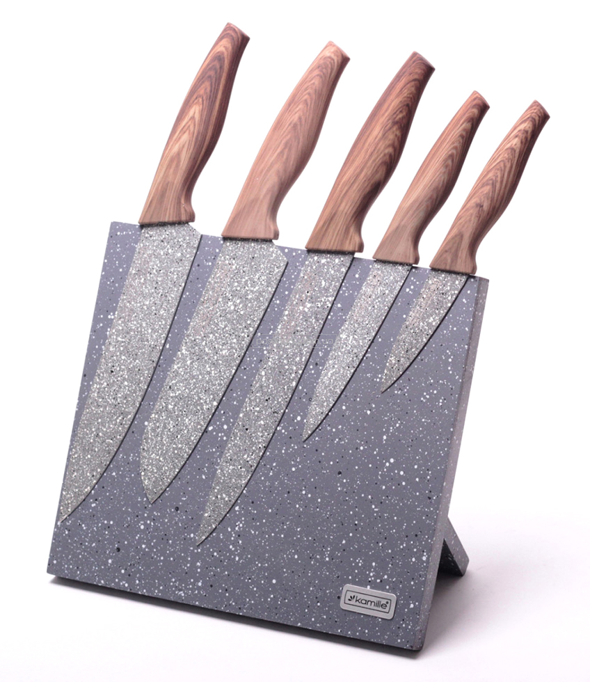 Набор ножей на подставке Kamille KM-5046