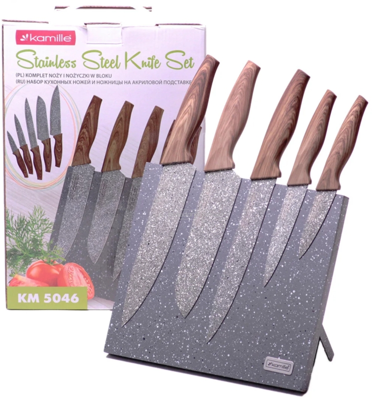 Набір ножів на підставці Kamille KM-5046, цвет
