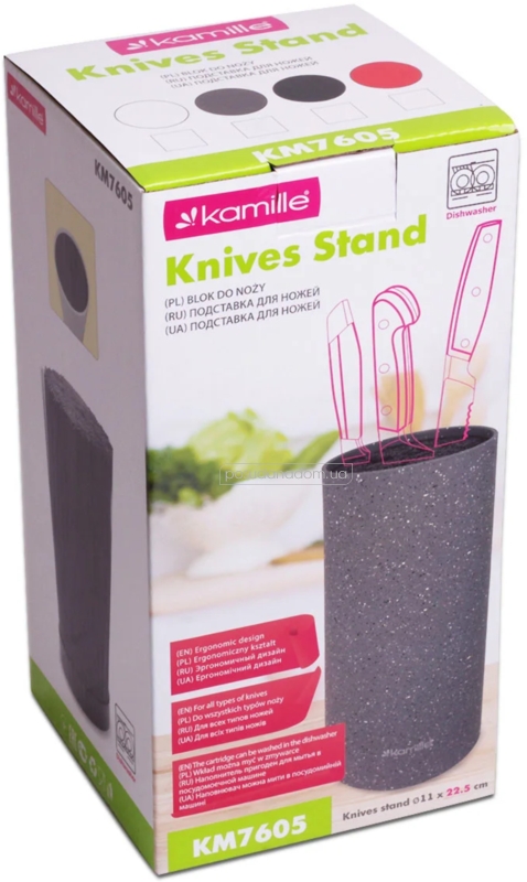 Подставка для ножей с наполнителем Kamille 7605, цвет