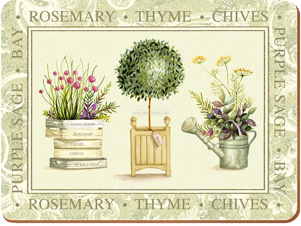 Набор пробковых подставок под тарелки Lifetime Brands 5169665 Topiary