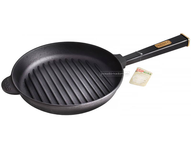 Сковорода-гриль чугунная Brizoll О2640-ГР1 Optima-Black 26 см
