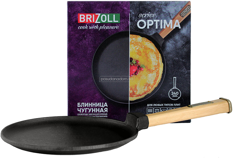 Сковорода для блинов Brizoll O2415-P 24 см, каталог