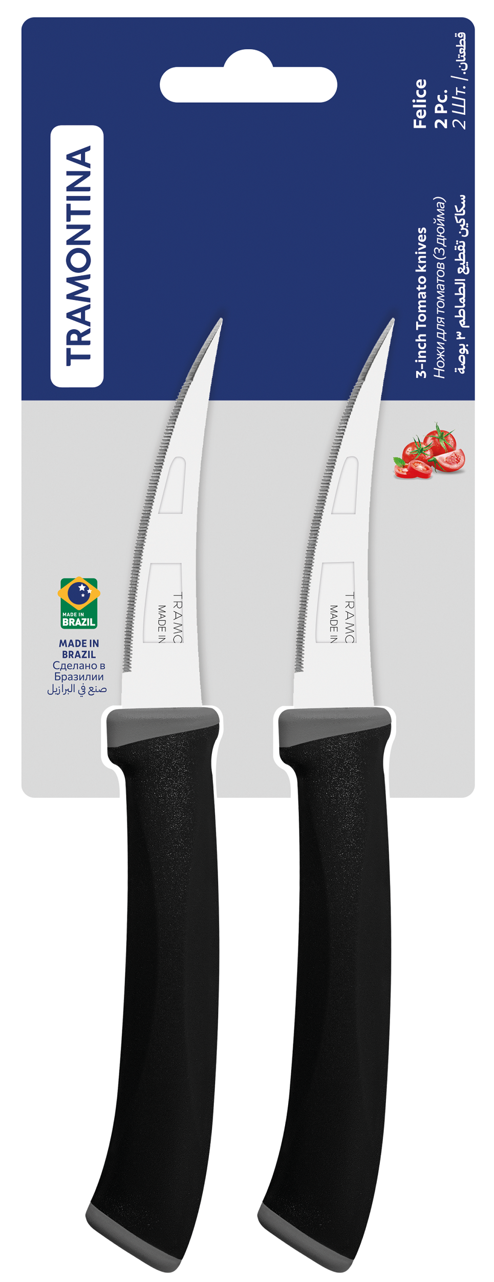 Набор ножей с зубчиками для фруктов и овощей TRAMONTINA TRAMONTINA 23495/203 FELICE 7.6 см, недорого
