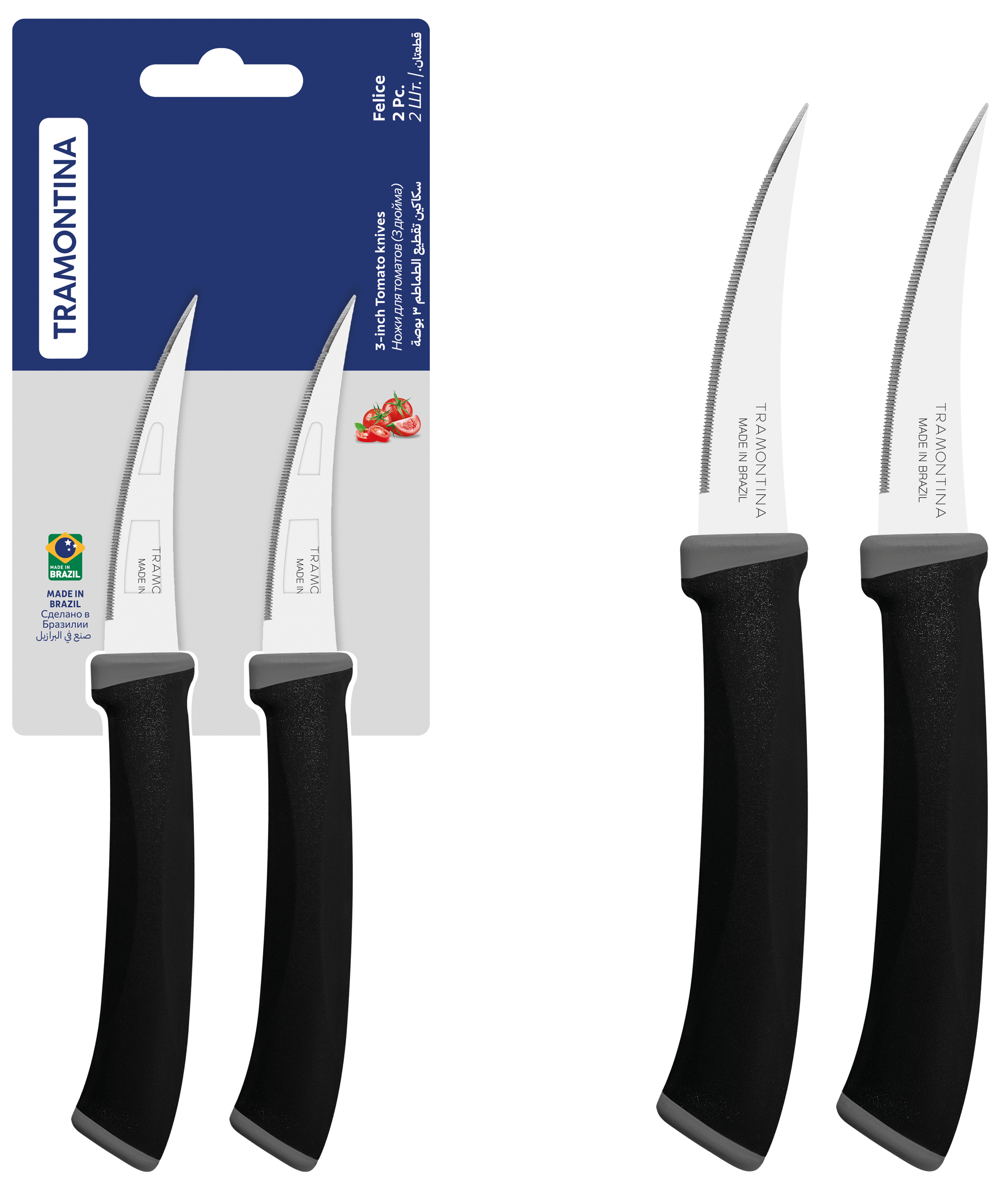 Набор ножей с зубчиками для фруктов и овощей TRAMONTINA TRAMONTINA 23495/203 FELICE 7.6 см, каталог