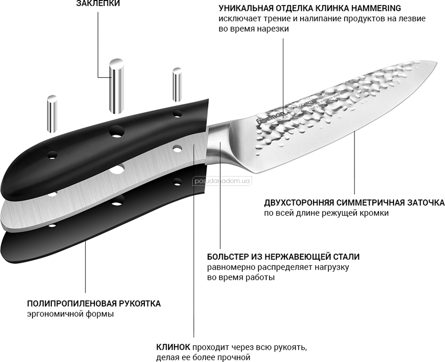 Поварской нож Fissman 2530 HATTORI 15 см, недорого