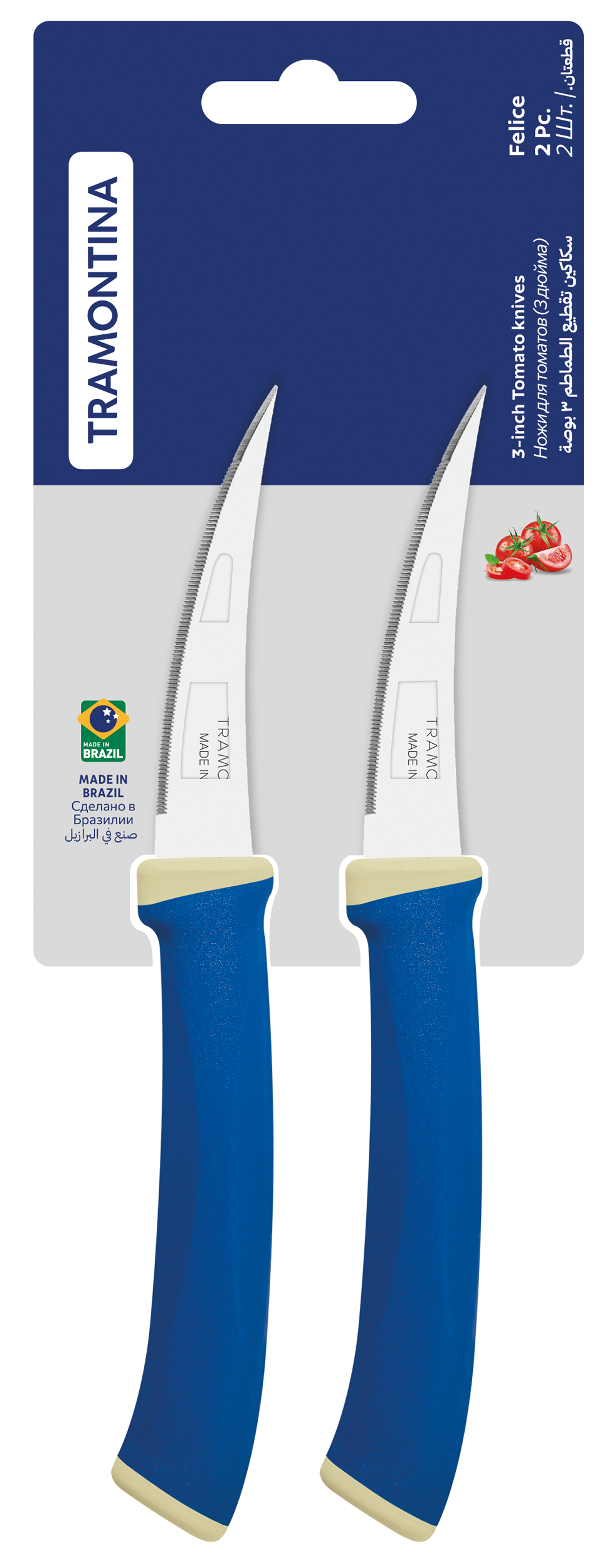 Набор ножей с зубчиками для фруктов и овощей TRAMONTINA 23495/213 FELICE 7.6 см, недорого
