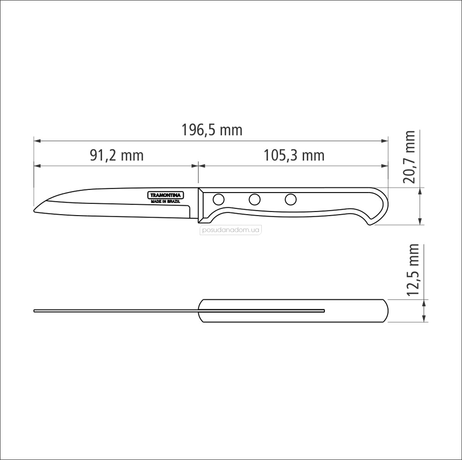 Нож Tramontina 21121/173 POLYWOOD 7.6 см, недорого