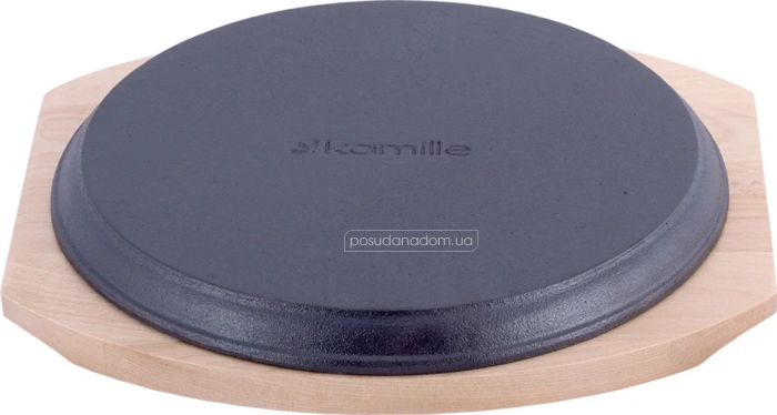 Чавунна сковорода з дерев'яною підставкою Kamille 4809V 25 см, каталог