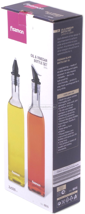 Набір пляшок для олії та оцту Fissman 6515, каталог