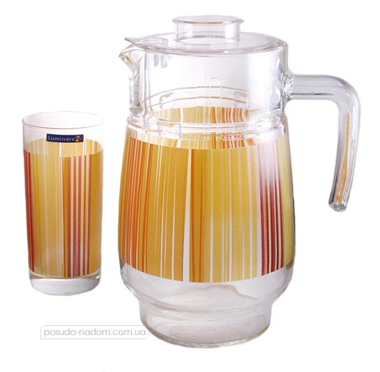 Комплект для напоїв Luminarc G1977 ORANGE STRIPES 1.6 л