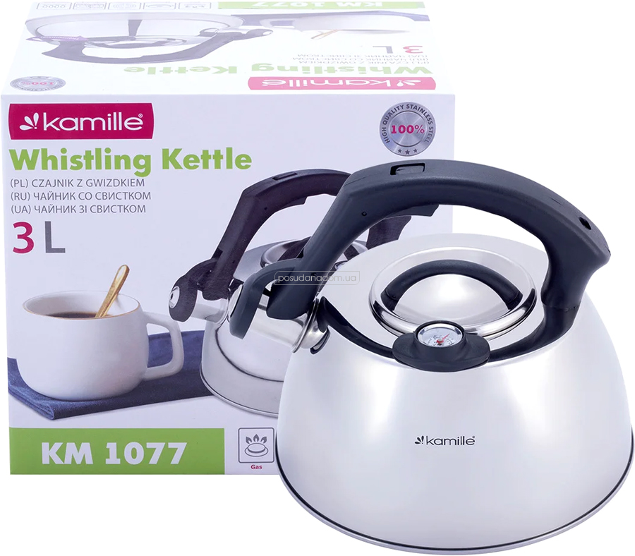 Чайник со свистком и термометром Kamille 1077 3 л