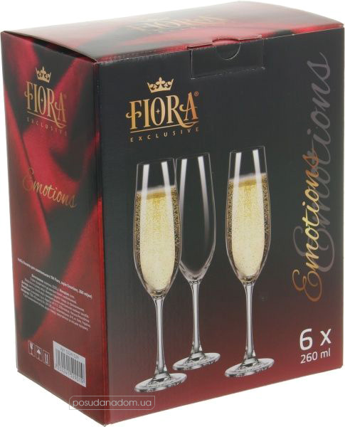Набор бокалов для шампанского Fiora 52241529 Emotions 260 мл