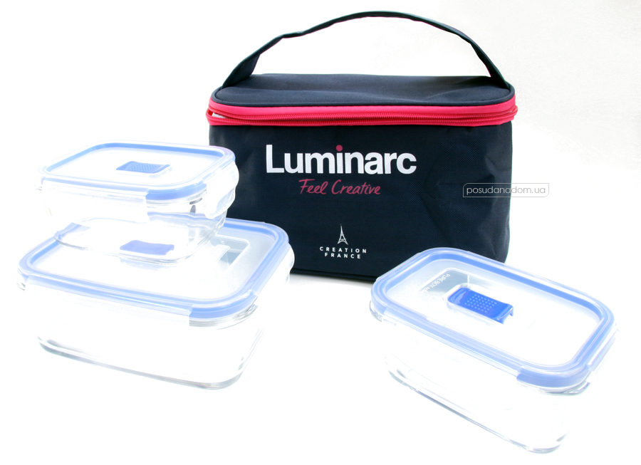 Набір ємностей та сумка Luminarc P7379 Pure Box Active 0.38x0.82 л
