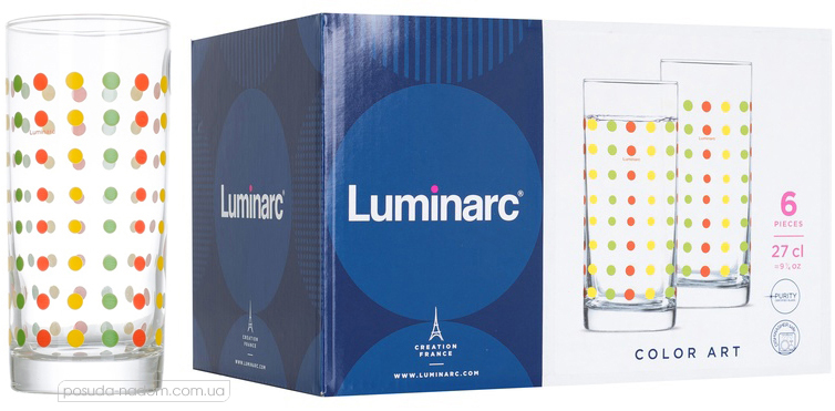 Набір склянок Luminarc N0033 AMSTERDAM COLOR ART 270 мл