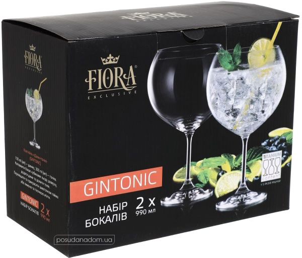 Набір келихів для коктейлів Fiora 52241980 Gin Tonic 990 мл