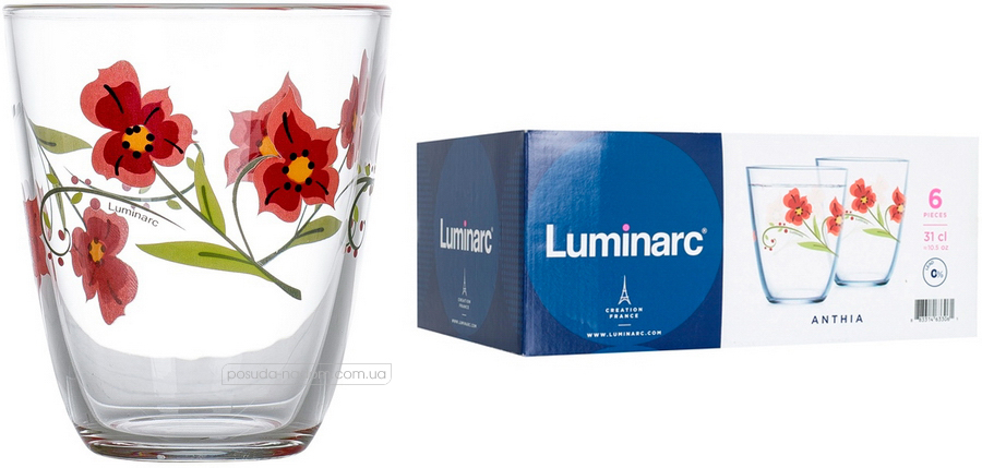 Набір склянок Luminarc N3463 NEO ANTHIA 310 мл