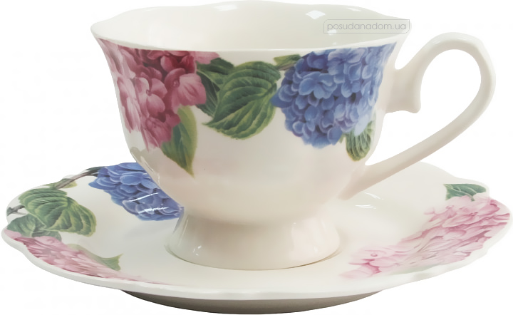 Чашка с блюдцем для чая Astera A0530-S3-32А Hortensie 200 мл