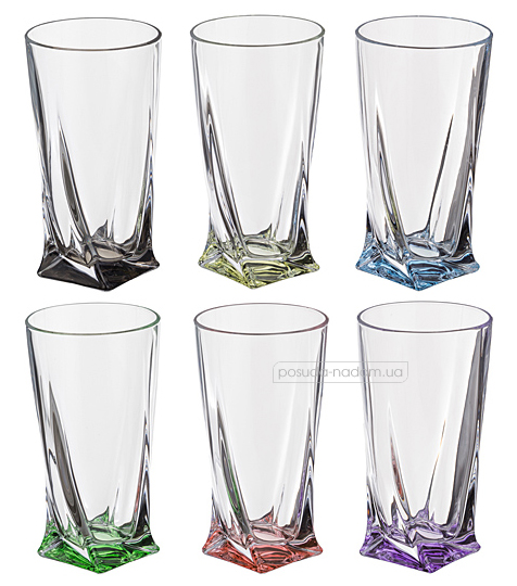 Набір склянок Bohemia 99999-72T76-182 Quadro 350 мл