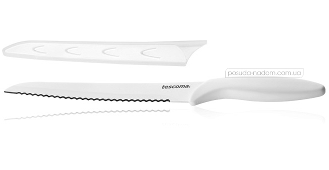 Нож для хлеба с неприлипающим лезвием Tescoma 863114 PRESTO BIANCO 20 см