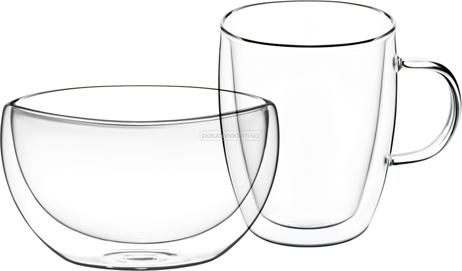 Пиала и чашка с двойными стенками Ardesto AR2650BG 270x500 мл