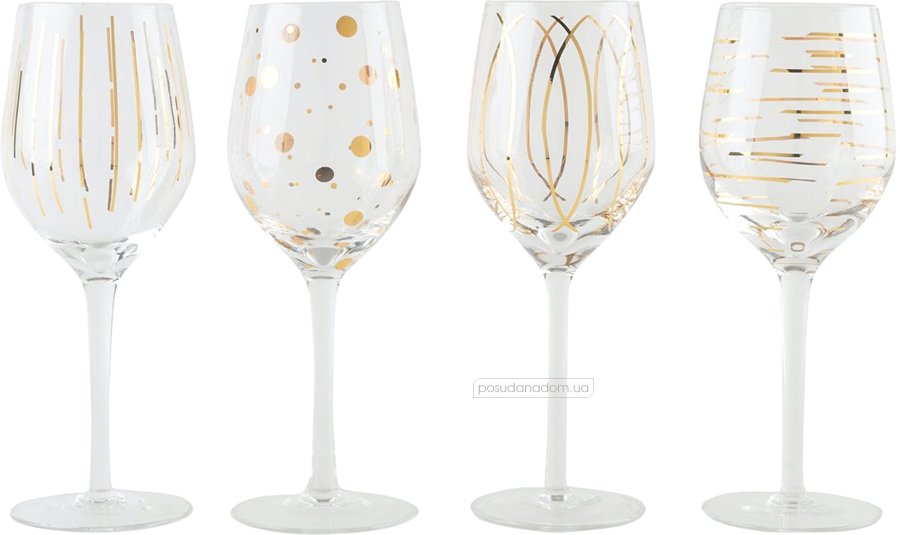 Набір бокалів для вина Mikasa 5140631 CHEERS GOLD 400 мл