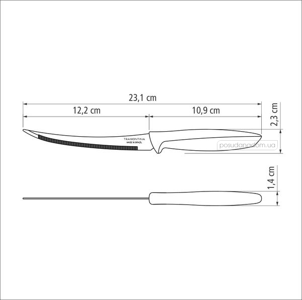 Ніж для томатів Tramontina 23428/105 PLENUS 12.5 см в ассортименте