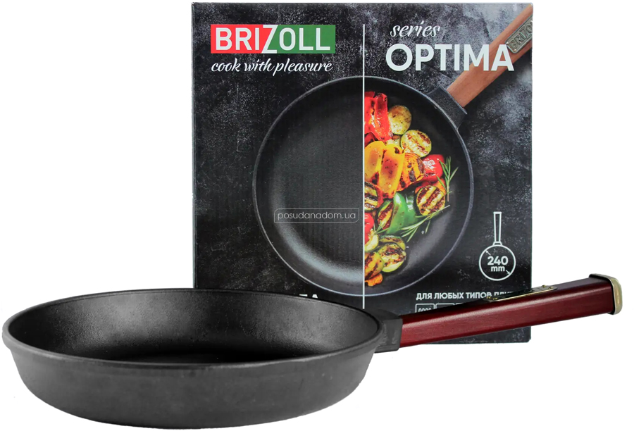 Сковорода Brizoll O2440-P2 Optima-Bordo 24 см, цвет