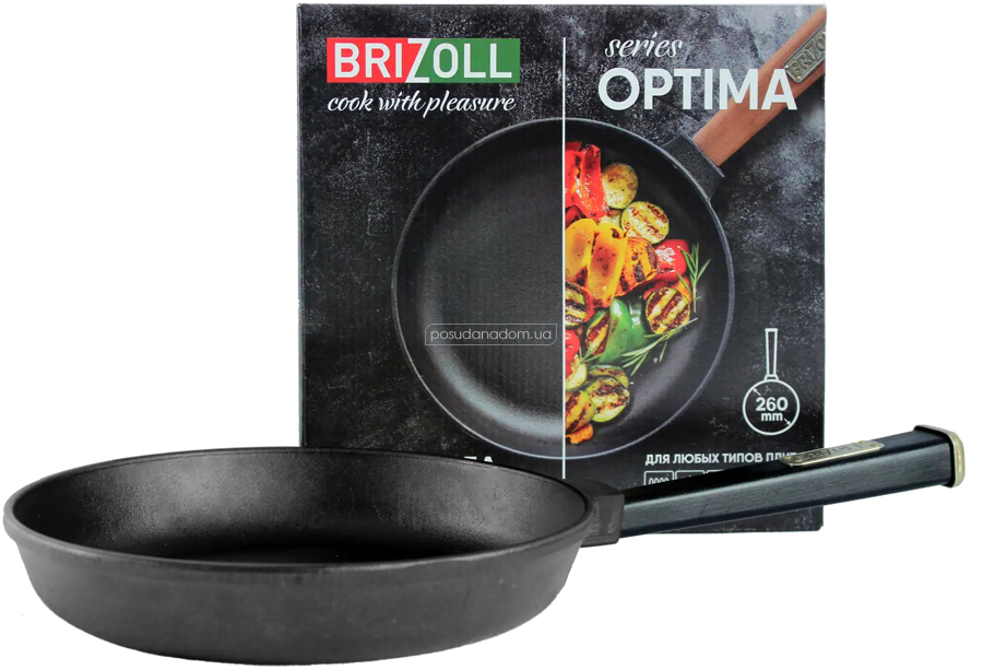 Сковорода Brizoll O2640-P1 Optima-Black 26 см, цвет
