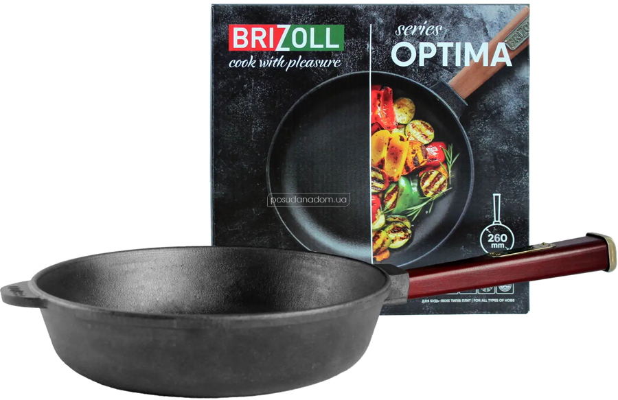 Сковорода Brizoll O2660-P2 Optima-Bordo 26 см, цвет