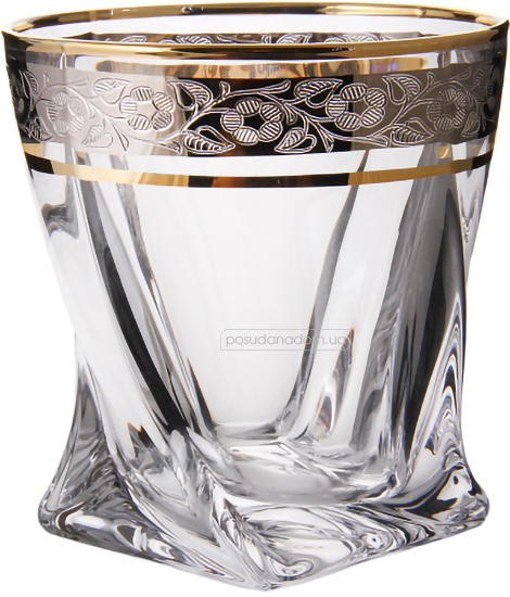 Набір склянок для віскі Bohemia 2K936-99A44-340-43249 Quadro Платина 340 мл